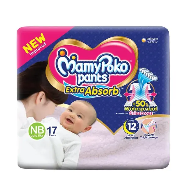 Diaper Extra Absorb (0-5kg) 17Pcs