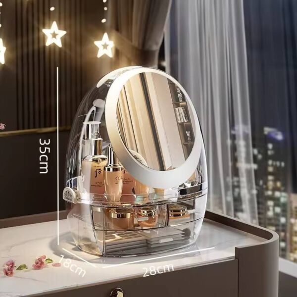 Makeup Storage Box With LED Light and Mirror