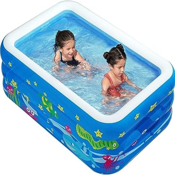 Rectangular Quick Set Inflatable Swimming Pool with Free Pumper